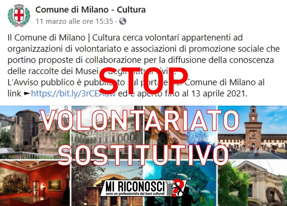 petizione milano musei volontari